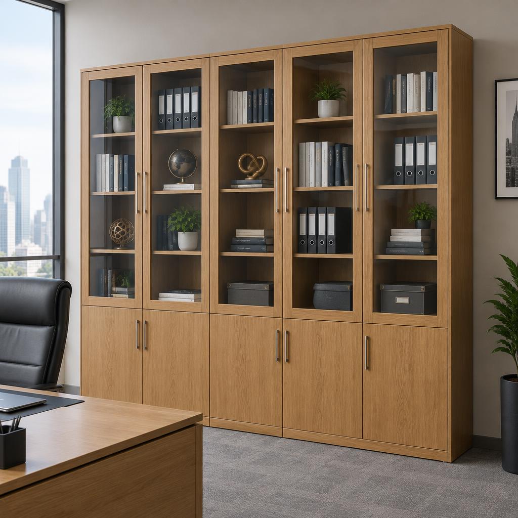 Vista Glass-Door Bookcase Wall
