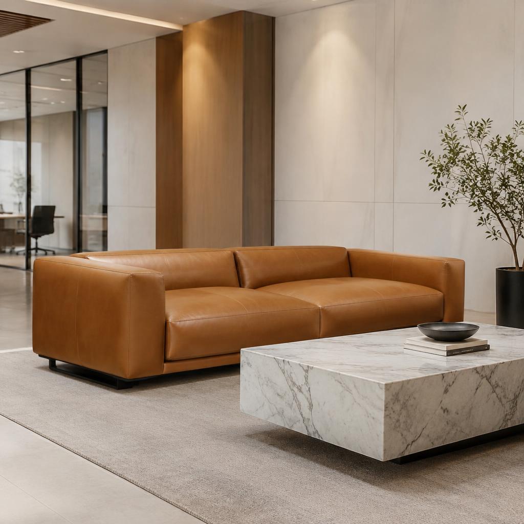Luxe Leather Reception Sofa