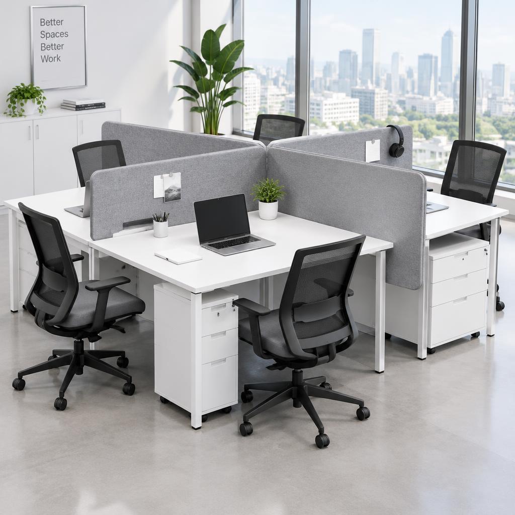 Linea 4-Person Workstation